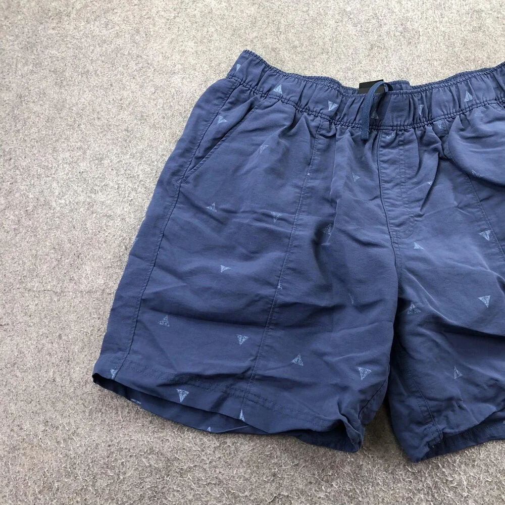 The North Face Swim Trunks Mens Medium Blue Geometric Mesh Lined Elastic Waist